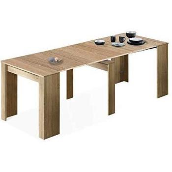Mesa de Comedor, Consola, Mesa Extensible, Mesa para Salon recibidor o Cocina, Medidas: 50-235 cm (Largo) x 90 cm (Ancho) x