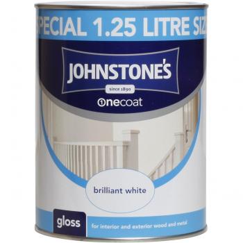 Johnstone’s 303900 1.25 Litre Single‑Layer Glossy White Paint