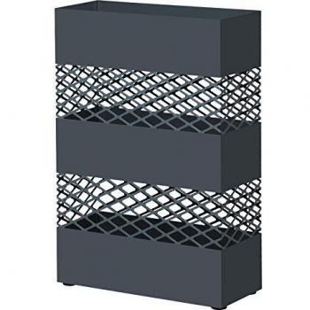 Porta Ombrelli Grigio Antracite con Scolapioggia, 28x12x41 cm