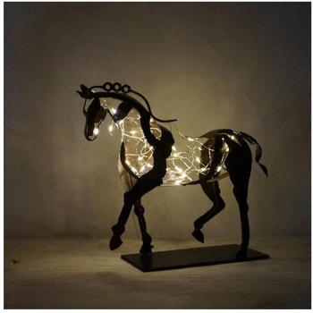 Caballo Brillante: Escultura de Metal LED