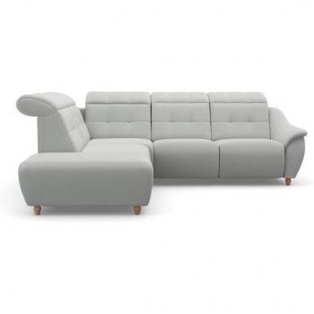Ecksofa HOME AFFAIRE Boston L‑Form – 2‑Sitzer, Chenille, hellgrau, mit Ottomane links