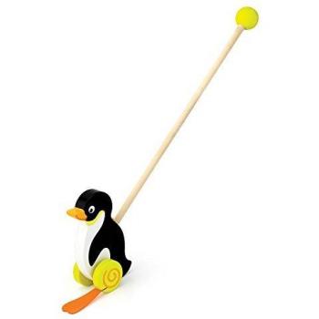 Roue Pingouin en Bois, Noir/Jaune, 56 cm – Viga Toys