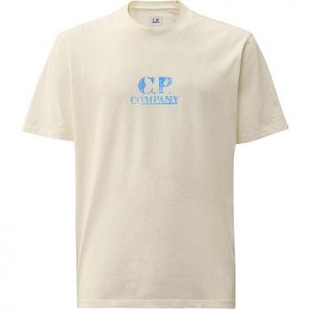 CP Company Weißes Herren T-Shirt Größe M 18cmts143a