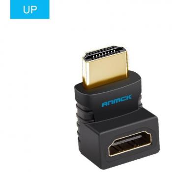 Anmck HDMI Winkeladapter Männlich zu Weiblich mit 90/270 Grad Drehung für Multimedia-Geräte