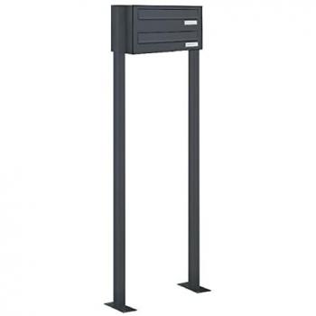 Standbriefkasten 2‑fach, Durchwurfdesign – RAL 7016 Anthrazit