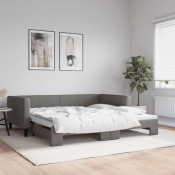 Lit d’appoint gris foncé 100x200 cm – sans matelas – gigogne