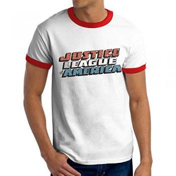 CID Herren Justice League Vintage‑Design T-Shirt – Weiß, M