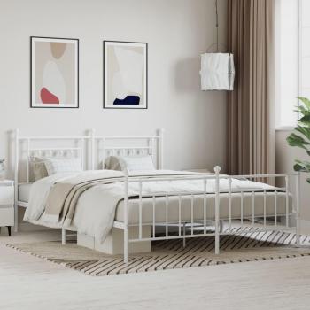 Jinlefu White Metal Bed Frame 180x200cm without Mattress