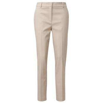 7/8-Hose COMMA Damen Gr. 38, beige (sand), Obermaterial: 66% Polyester, 32% Viskose, 2% Elasthan, unifarben, mit Gürtelschlaufen