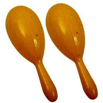 Confezione da 2 maracas in plastica assortite, 20 cm