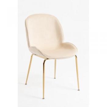 Silla de Comedor Bille Golden Terciopelo Beige