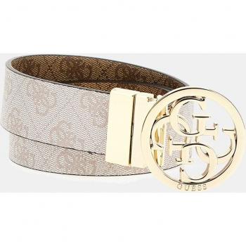 Guess Cinturón Aieta 4G Reversible en Color Beige