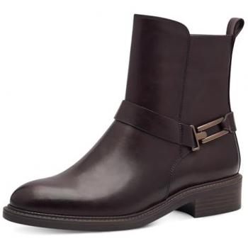 Stiefelette TAMARIS, Damen, Gr. 40, Lederimitat, unifarben, Blockabsatz, Zierschnalle