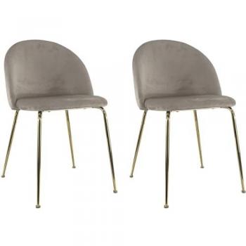 Sedia Elegante Velluto Oro Oslo, Gambe Metalliche Dorate – Salotto