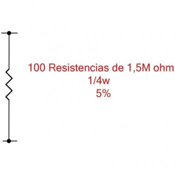 Resistencia de 1,5 MΩ ¼W 5% – Fologar 100X