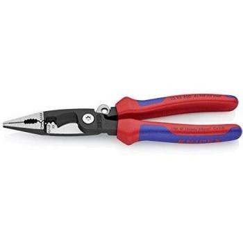 Knipex Alicate para instalaciones eléctricas negro atramentado, con fundas multicomponentes 200 mm 13 92 200