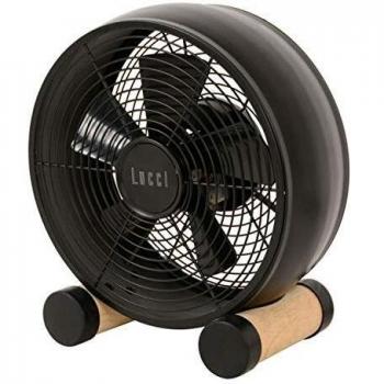 Ventilateur de table Beacon Lighting Breeze, Ø 20 cm, noir/chêne