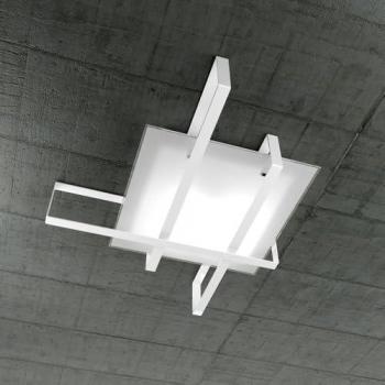 Applique Moderna Cross 4 Luci Metallo e Vetro Bianco E27 74Cm