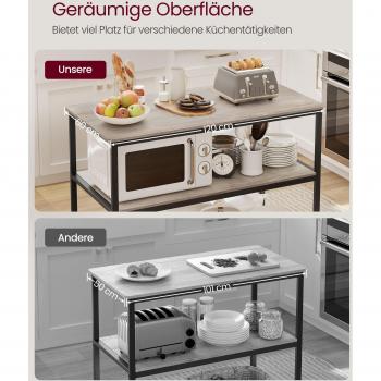 VASAGLE Kücheninsel 3‑Stufen – 60 × 120 × 90 cm