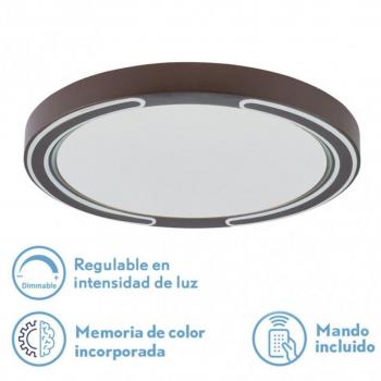 Plafón FABRILAMP Asher Marrón 72w 5616lm 6x50x50cm con control remoto