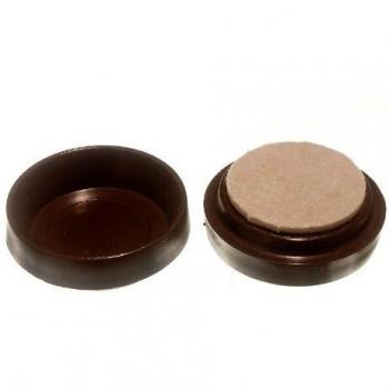 Castor Cups Furniture Floor Protector Glides Brown + Felt Pad 60mm