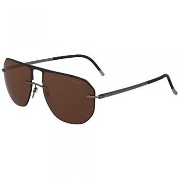 Lunettes de Soleil Silhouette ACCENT SHADES 8704 BLACK-DARK BROWN Taille Unique