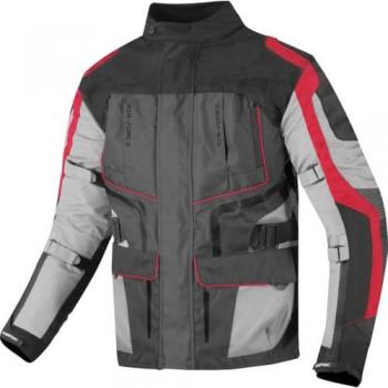 Berik Safari Moto Giacca Tessile 3in1 Impermeabile Nero Rosso 58