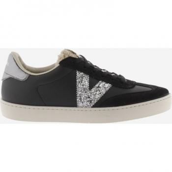 Victoria Berlin Women's Sneakers Faux Leather with Suede and Glitter Details
