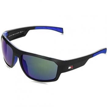 Tommy Hilfiger Sunglasses TH 1722/S con montatura nera e dettagli blu per uomo