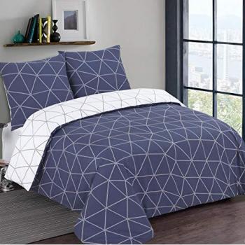 Housse de couette Hugo marine 240x220cm 100% coton