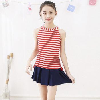 Korean Children's Swimsuit with Split Skirt