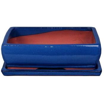 Tiesto Bonsai Kofun Azul con Plato Incluido 39x31x11cm