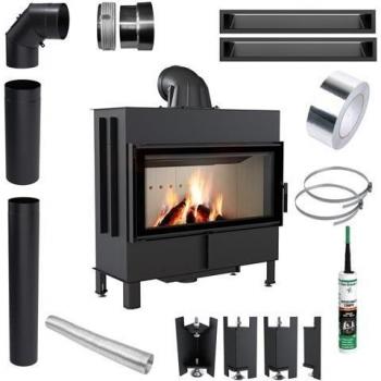 Kratki Lucy 16kW Lareira Kit de Montaje Ø200 Oscuro