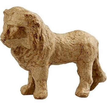 Lion décoratif en papier mâché, H: 9 cm, L: 13 cm
