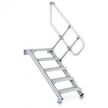 ZARGES LM-Treppe 60° mit Handlauf, 9 Stufen, 1000 mm Breite