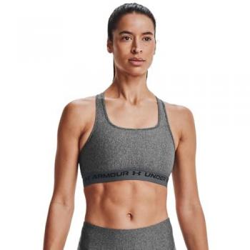 Under Armour Crossback Mid Heather Sport BH – Grau, leichte Unterstützung