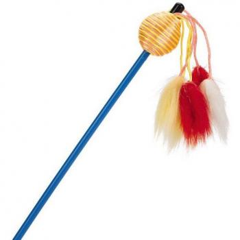 Beeztees kattenhengel met ratelbal en pluche staarten, type: kattenhengel