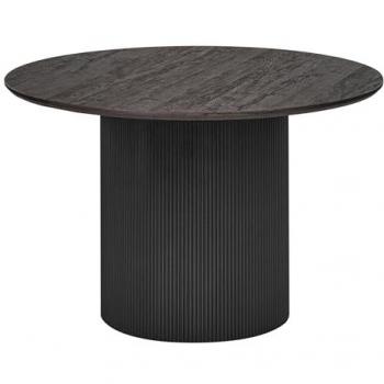 Mesa de comedor redonda negra de 120 cm de diámetro
