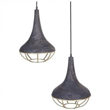 Lampada a soffitto in legno a sospensione nera