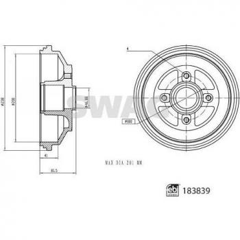 SWAG 33 10 9227 brake drum