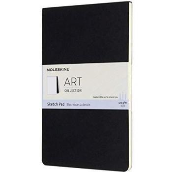 Bloc de bocetos Moleskine negro, L/A5, 120 g/m², cartón