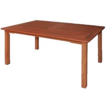 Tavolo da pranzo rettangolare in legno massello Impression Royal 140x80x73 cm con foro per ombrellone