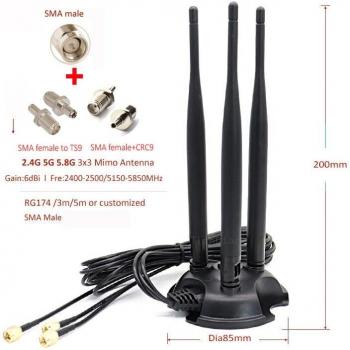 Antenne intérieure 2.4G 5G 5.8G avec câble en caoutchouc