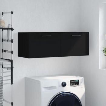 Mobile a muro color nero 100x36,5x35 cm – Legno massiccio