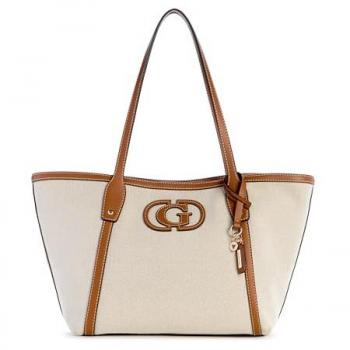 Sac à épaule GUESS Sebina Tote Bag Crème/Marron 47x25x15 cm