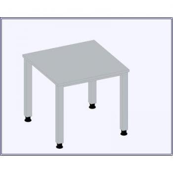 Eckiger Schreibtisch Grau/Silber 80x80cm