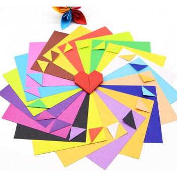 Papel de Origami Blanco y Colorido, 15x15 cm, para Fiestas