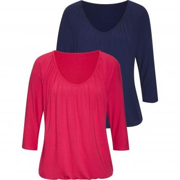 LASCANA 3/4‑Armshirt „Zarte Raffung“ – Weiche Viskose (95 % Lenzing EcoVero)