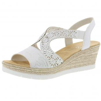 Sandale Rieker Ela – Mode Femmes – Tige Élastique latérale – Chaussure en Compensé blanc