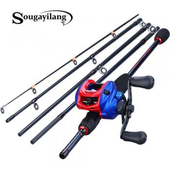 Cannes de pêche Baitcasting portable 5 sections 2.4m-7.0m